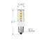 Luxrite T4 LED Light Bulb 4.2W (40W Equivalent) 500LM 5000K Bright White Dimmable E12 Candelabra Base 4-Pack LR24655-4PK - alternate 4
